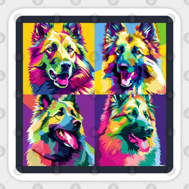 Belgian Tervuren Pop Art - Dog Lover Gifts Sticker by PawPopArt